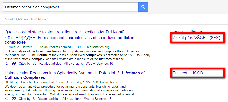 Google scholar - search results